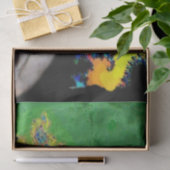 物質の振動，緑の黄色のフラクタルの女性 薄葉紙 (ギフト)