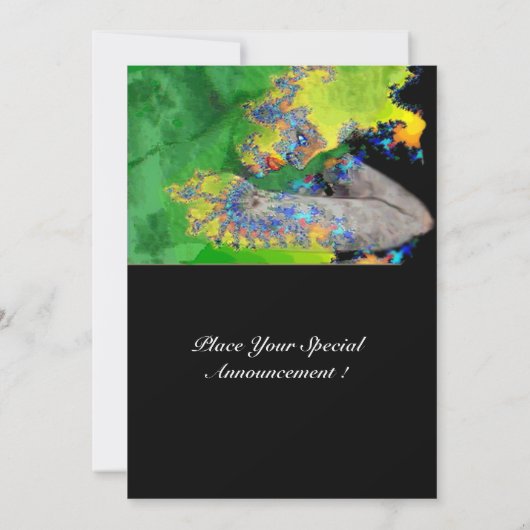 物質の振動、緑の黄色の黒 招待状 (裏面)