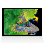 物質の振動，緑色の黄色のフラクタル女性 (内部横(上))