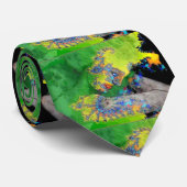 物質の振動，緑色の黄色のフラクタル女性 ネクタイ (ロール)