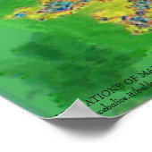 物質の振動,緑色の黄色のフラクタル女性 ポスター (角)