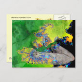 物質の振動，緑色の黄色のフラクタル女性 ポストカード (正面/裏面)