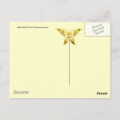 物質の振動，緑色の黄色のフラクタル女性 ポストカード (裏面)