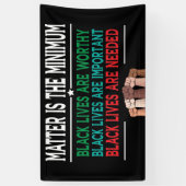 物質は最低限、黒人の命は…… 横断幕 (縦)