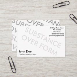 「物質オーバー型枠」 名刺