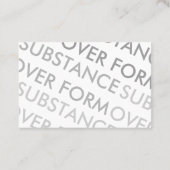 「物質オーバー型枠」 名刺 (裏面)