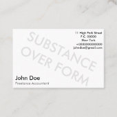 「物質オーバー型枠」 名刺 (正面)