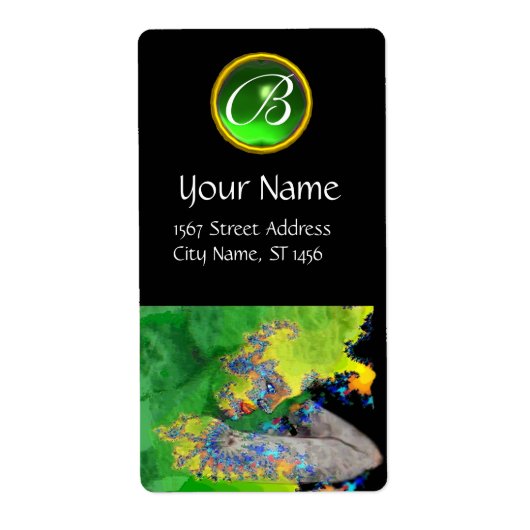 物質グリーンエメラルドモノグラムの振動 ラベル (正面)