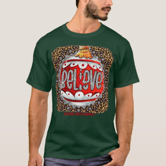 物質乱用認識度信じオーナメントヒョウ Tシャツ