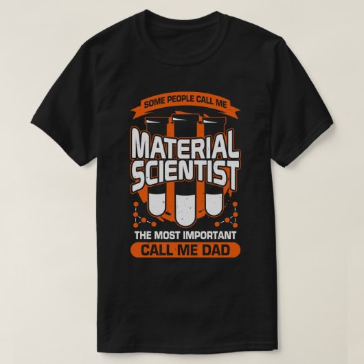 物質科学者パパ父ギフト Tシャツ (デザイン正面)
