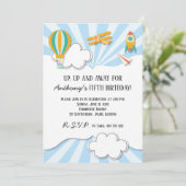 物飛んでいる誕生日招待状 招待状 (スタンド正面)