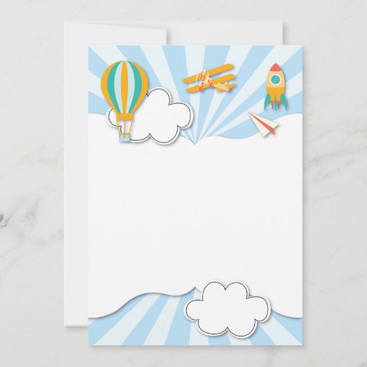 物飛んでいる誕生日招待状 招待状 (裏面)