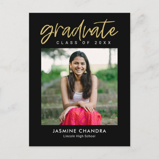 特にカッコいい編集可能なカラー卒業はがき ポストカード (正面)