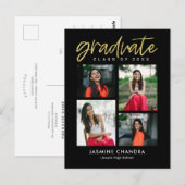 特にカッコいい編集可能なカラー卒業はがき ポストカード (正面/裏面)