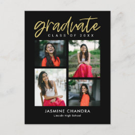 特にカッコいい編集可能なカラー卒業はがき ポストカード