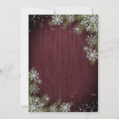 特に凝ったものではないただ愛するワインレッドの木のカジュアル 招待状 (裏面)