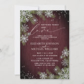 特に凝ったものではないただ愛するワインレッドの木の気取らない感じ 招待状 (正面)