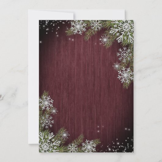 特に凝ったものではないただ愛するワインレッドの木の気取らない感じ 招待状 (裏面)