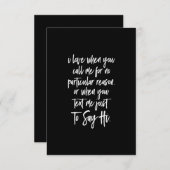 特に理由もなく私に電話をするのが好きです サンキューカード (正面/裏面)