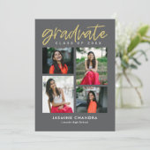 特に素敵な編集可能な色の卒業招待状 招待状 (スタンド正面)