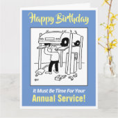 特に車の整備士-ハッピーバースデー車 カード (黄色い花)