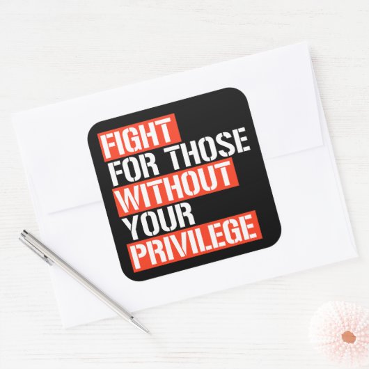 特典広場の石なしで人のために戦う スクエアシール (封筒)