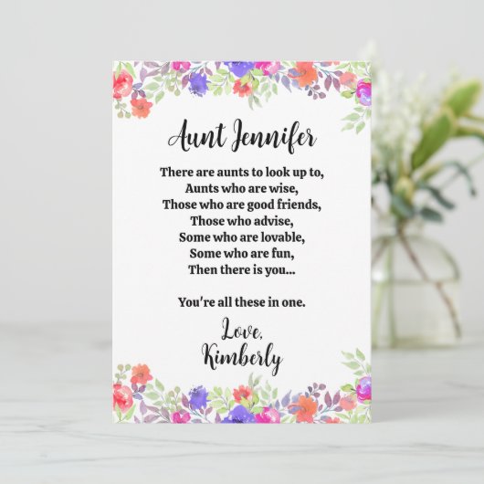 特別おばさん誕生日大事な行事 シーズンカード (スタンド正面)