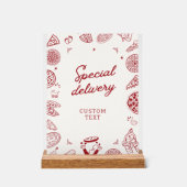 特別おもしろい配送ピザベビーシャワー アクリルサイン (正面)