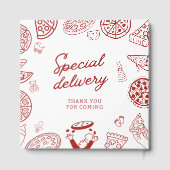 特別おもしろい配送ピザベビーシャワー ゲストブック (裏面)