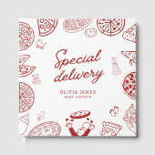 特別おもしろい配送ピザベビーシャワー ゲストブック (正面)