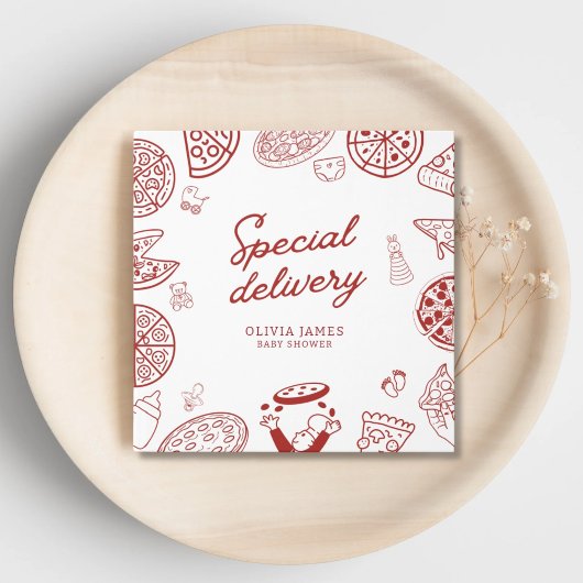 特別おもしろい配送ピザベビーシャワー ゲストブック