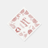 特別おもしろい配送ピザベビーシャワー スタンダードカクテルナプキン (角)