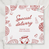 特別おもしろい配送ピザベビーシャワー フェイバータグ (裏面)