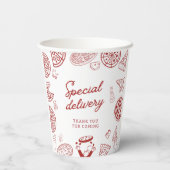特別おもしろい配送ピザベビーシャワー 紙コップ (裏面)