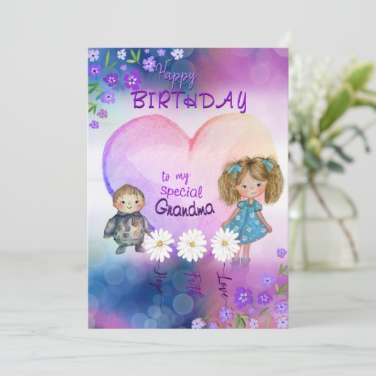 特別お洒落おばあちゃんの誕生日カード シーズンカード (スタンド正面)