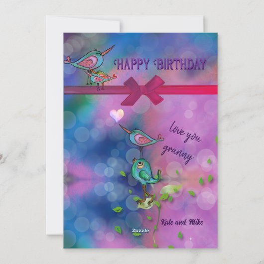 特別お洒落おばあちゃんの誕生日カード シーズンカード (裏面)