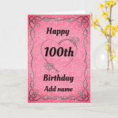 特別かわいらしな100th誕生日カード カード (黄色い花)