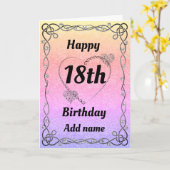 特別かわいらしな18th誕生日カード カード (黄色い花)