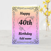 特別かわいらしな40th誕生日カード カード (黄色い花)