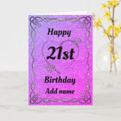 特別かわいらし21歳の誕生日カード カード (黄色い花)