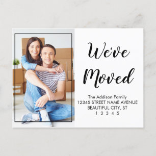 特別かわいモダンい黒い台本写真動き ポストカード