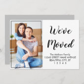 特別かわいモダンい黒い台本写真動き 案内状 (正面/裏面)