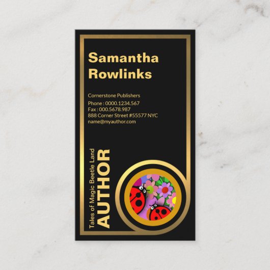 特別でエレガントな曲げられた金ゴールドの額縁の作家 名刺 (正面)