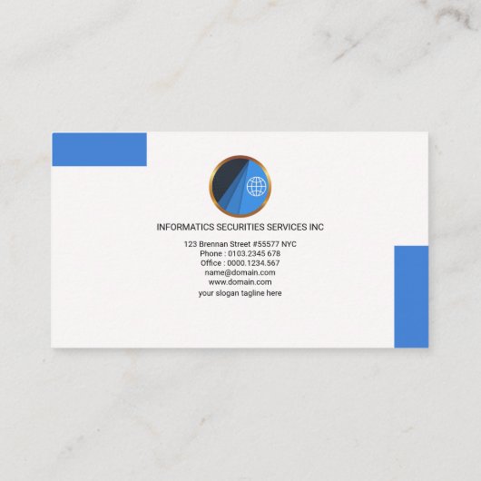 特別でシンプルな青はマーケティング部長を記録します 名刺 (裏面)