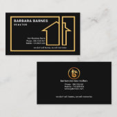 特別で創造的な家のシルエットのボーダー不動産仲介業者 名刺 (正面/裏面)