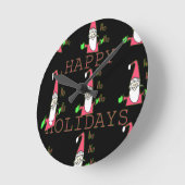 特別で幸せな休日Ho Ho Hoインクスケッチサンタg ラウンド壁時計 (傾斜)