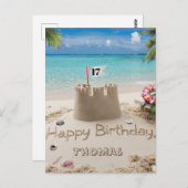 特別なあなただけのビーチサイドバースデイデザイン ポストカード (正面/裏面)
