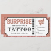 特別なあなたへ。ローズゴールドのタトゥーギフトチケット 招待状 (正面/裏面)