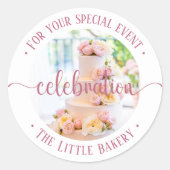 特別なお祝いのためのケーキイベント ラウンドシール (正面)
