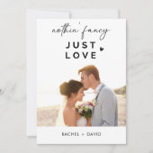 特別なものは何もない、ただ愛を大切に 私たちは人前で式を挙げずに結婚したよ！人前式の案内 招待状 (正面)